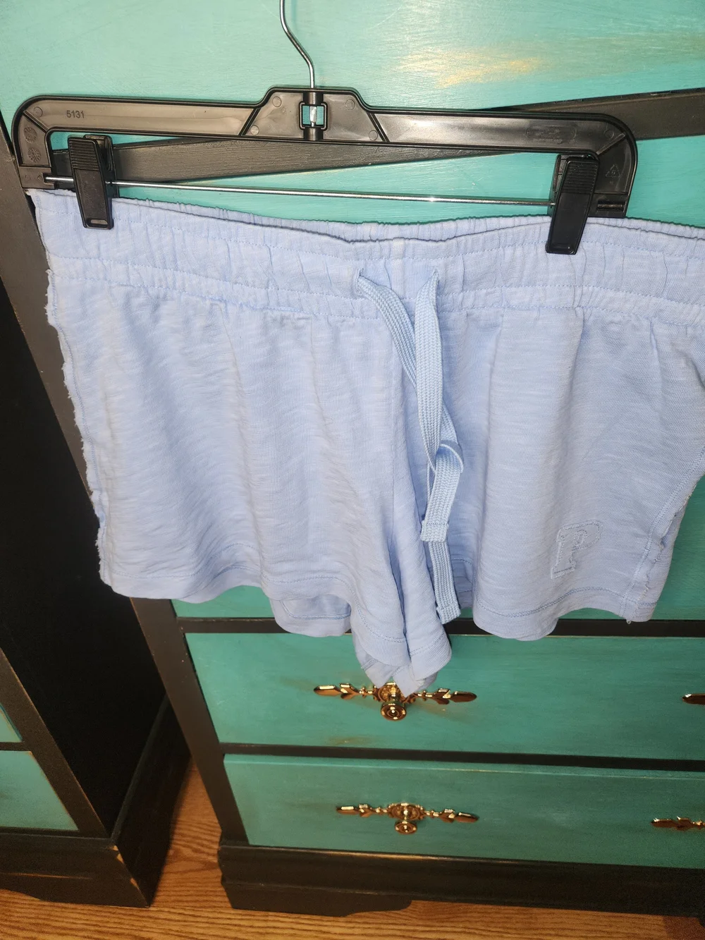 PINK Victoria's Secret Light Blue Women's Hoodie & Shorts Set